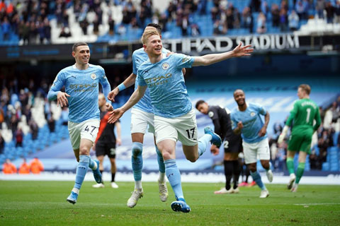 De Bruyne (số 17) trở lại sau khi hoàn toàn bình phục chấn thương