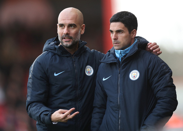 Arteta từng là cánh tay phải của Pep Guardiola ở Man City