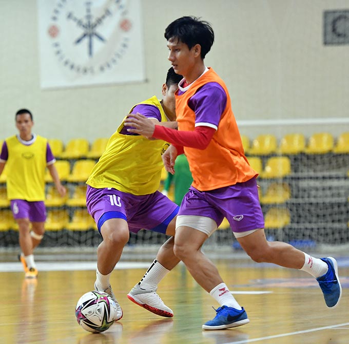 ĐT futsal Việt Nam không có ca chấn thương nào. Ảnh: Quang Thắng