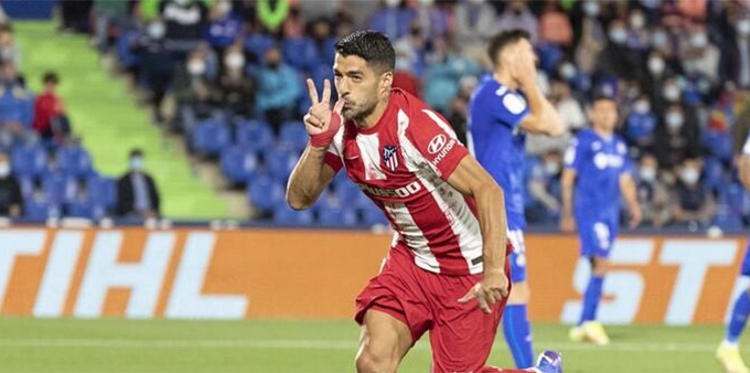 Suarez là người hùng của đội khách trong trận Getafe vs Atletico