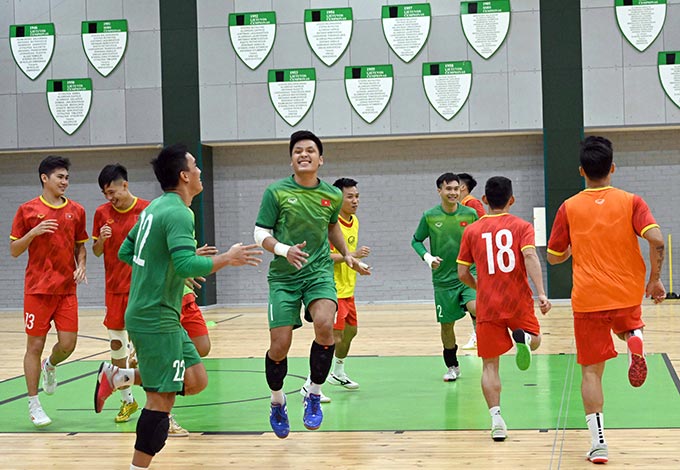 Tinh thần các cầu thủ khá thoải mái trước khi bước vào thử thách lớn gặp ĐT futsal CH Czech