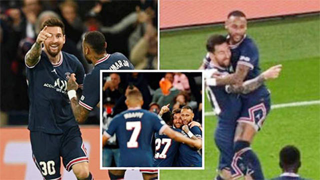 Messi không quên hướng đến Mbappe khi ăn mừng