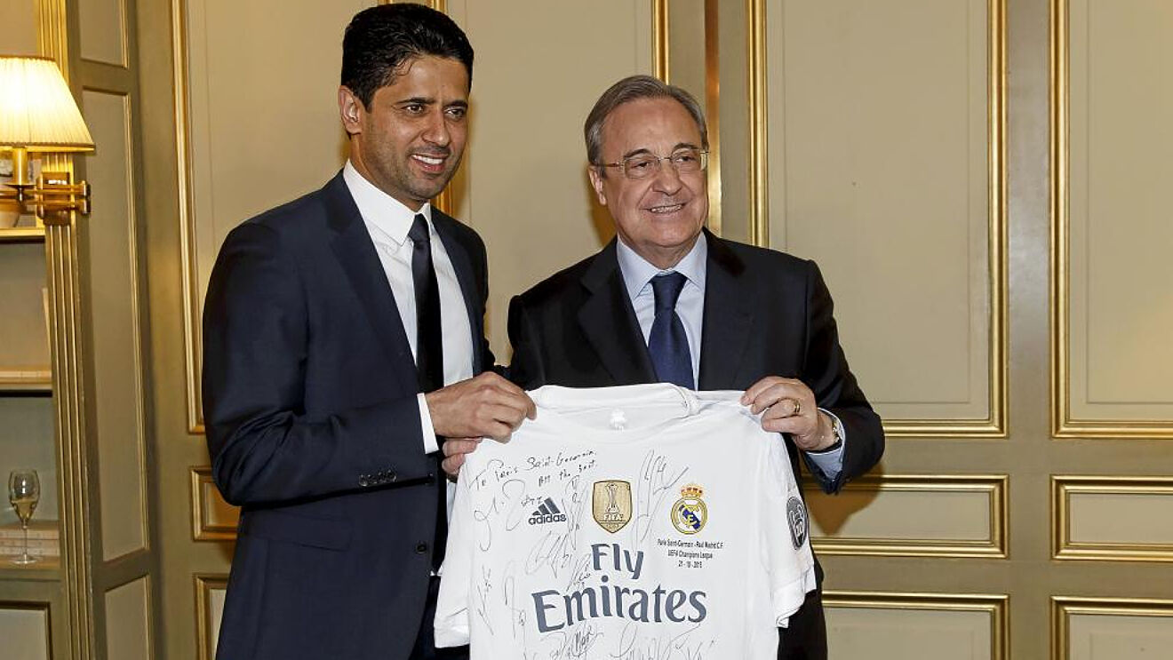 Al Khelafi và Florentino Perez đã thương lượng với nhau nhiều lần, nhưng có lẽ chưa từng về Mbappe