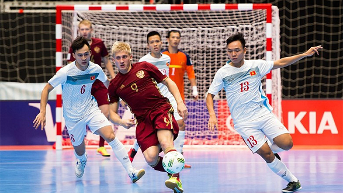 ĐT futsal Nga từng giành chiến thắng 7-0 trước ĐT futsal Việt Nam tại Futsal World Cup 2016