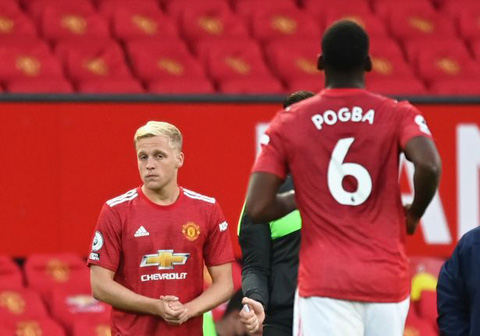 Pogba ở lại sẽ khiến cơ hội ra sân của Van de Beek giảm đi rất nhiều