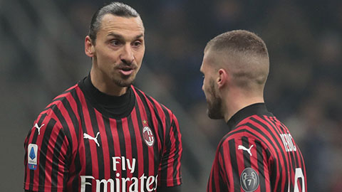 Ibrahimovic (trái) có thể yên tâm nghỉ dưỡng thương bởi đã có đàn em Rebic trên hàng công