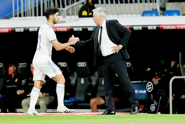 Từ khi HLV Ancelotti tới Real, Asensio không còn được ra sân thường xuyên như trước