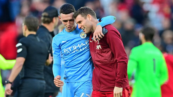 Foden và Milner sau trận đấu