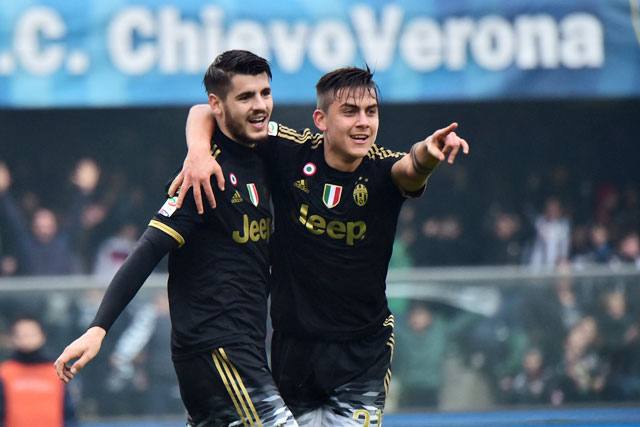 HLV Allegri có thể thoải mái sử dụng sơ đồ 4-4-2 khi Dybala và Morata (trái) cùng trở lại đội hình