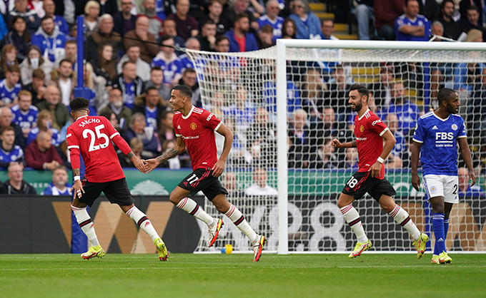 Greenwood mở tỷ số trận Leicester vs MU