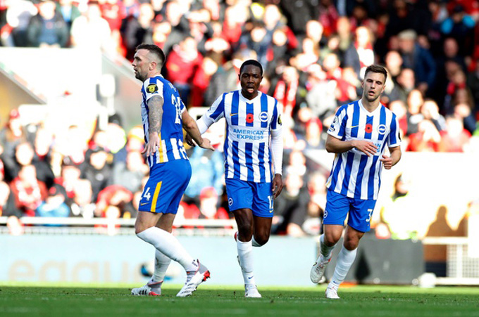 Brighton đã có trận hòa 2-2 đầy ấn tượng trước Liverpool