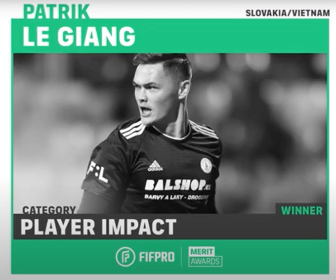 Patrick Lê Giang được FIFPRO vinh danh