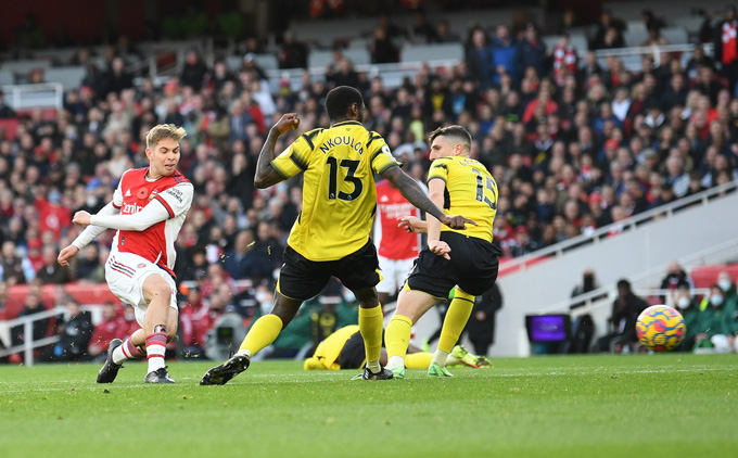 Smith Rowe ghi bàn duy nhất trận Arsenal vs Watford