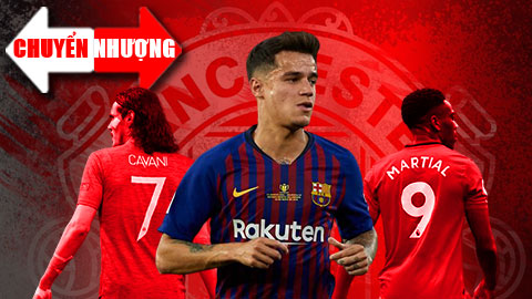 Tin chuyển nhượng 1/12: Barca dùng Coutinho 'câu' Cavani và Martial