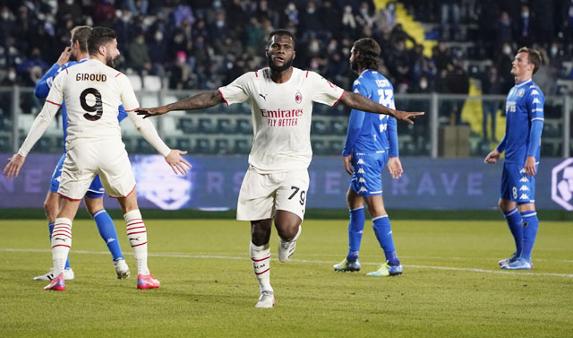 Kessie tỏa sáng khi đá tiền vệ công với cú đúp bàn thắng vào lưới Empoli