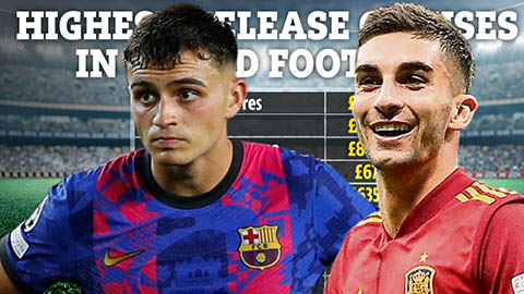 Ferran Torres lọt vào top 3 cầu thủ có phí giải phóng hợp đồng lên tới 1 tỷ euro