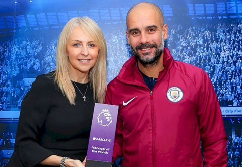 Pep vừa có lần thứ 10 được vinh danh là “HLV xuất sắc nhất tháng” tại Premier League