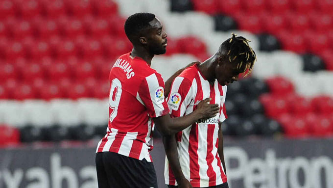 Inaki Williams và Nico Williams (phải) trong màu áo Bilbao