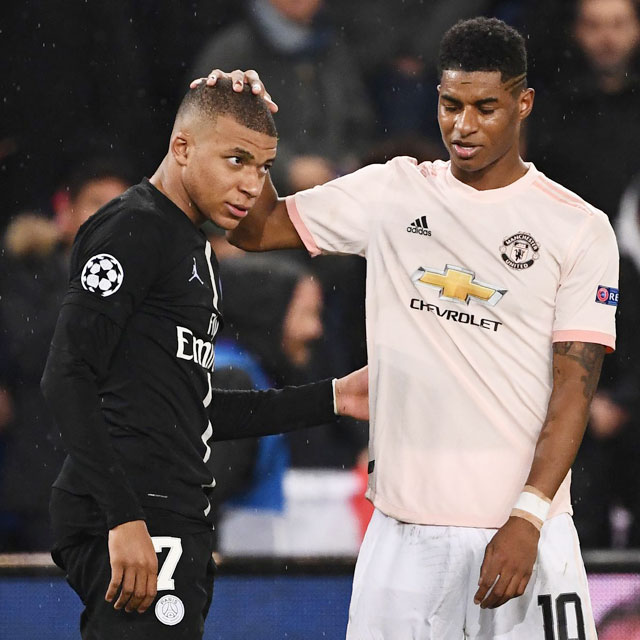 PSG sẽ chiêu mộ Rashford (phải) nếu Mbappe chuyển đến Real