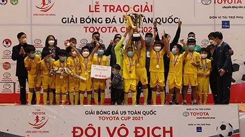 Đội U9 SLNA vô địch Giải Bóng đá U9 toàn quốc Toyota Cup 2021 