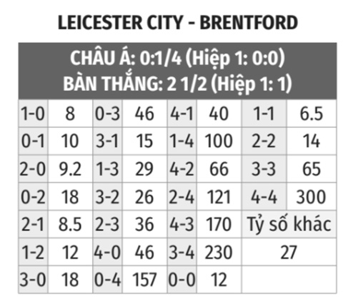 Leicester vs Brentford