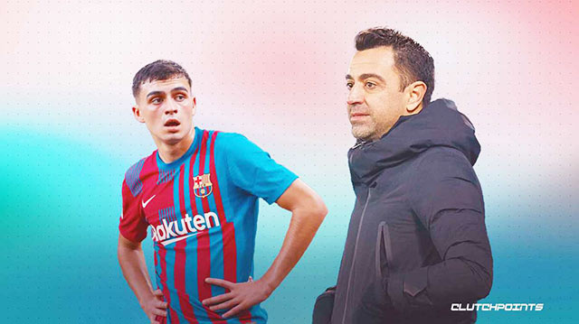 Xavi (ảnh nhỏ) muốn Pedri phải có tối thiểu 10 pha lập công và 10 lần dọn cỗ trong 1 mùa giải