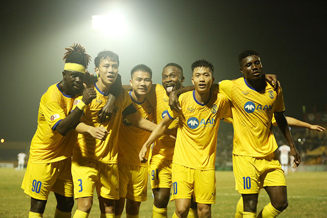 SLNA nằm trong nhóm các đội bóng ghi nhiều bàn thắng nhất tại V.League mùa này - Ảnh: CTV