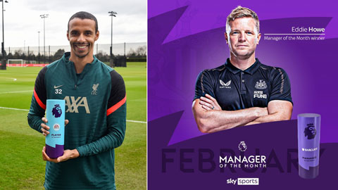 Matip và HLV Eddie Howe xuất sắc nhất tháng 2 tại Premier League