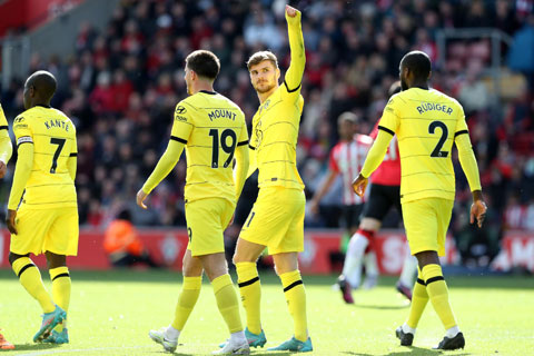 Timo Werner lập một cú đúp trong trận mà lẽ ra anh đã có tới 5 bàn cho Chelsea vào lưới Southampton