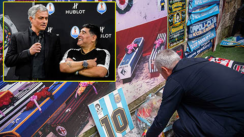 Mourinho tưởng niệm huyền thoại Diego Maradona trước trận Napoli vs Roma