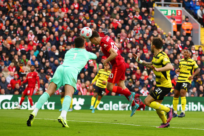 Jota mở tỷ số trận Liverpool vs Watford ở phút 23