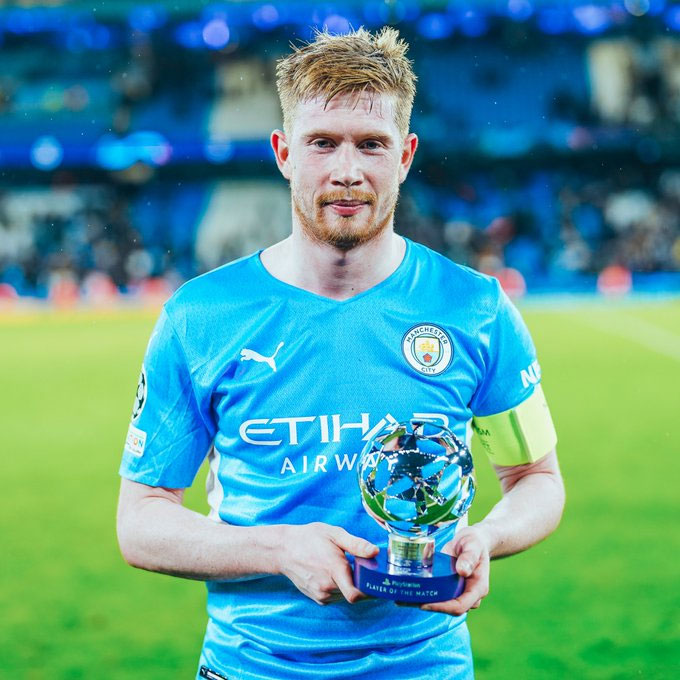 De Bruyne được bầu là cầu thủ chơi hay nhất trận đấu