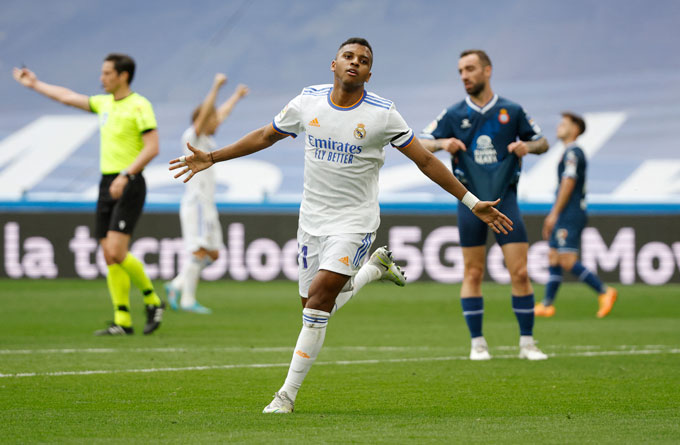 Rodrygo mở tỷ số trận Real vs Espanyol ở phút 33