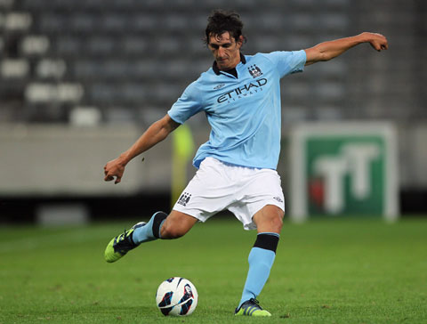 Stefan Savic khi còn thi đấu cho Man City