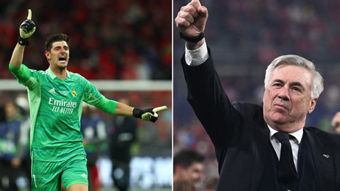 Courtois hả hê trước truyền thông Anh, Ancelotti tự hào với cúp Champions League thứ 4 trong sự nghiệp