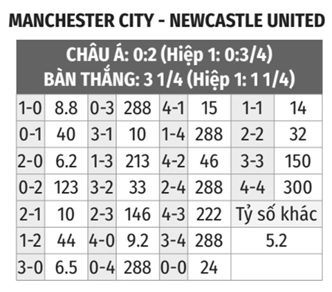 Man City vs Newcastle