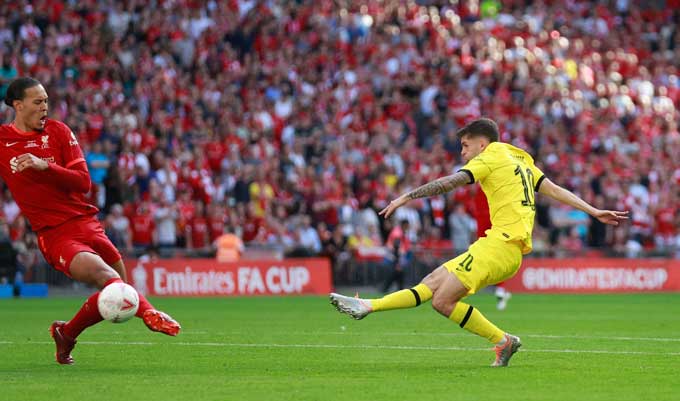 Pulisic có khá nhiều cơ hội ở trận Chelsea vs Liverpool nhưng không thể ghi được bàn thắng