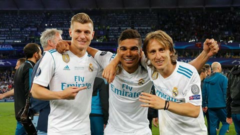 Kroos, Casemiro và Modric (từ trái qua) trước cơ hội có lần thứ 5  vô địch Champions League