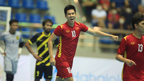 Pivo Minh Trí và Thịnh Phát bùng nổ, ĐT futsal Việt Nam đè bẹp Malaysia