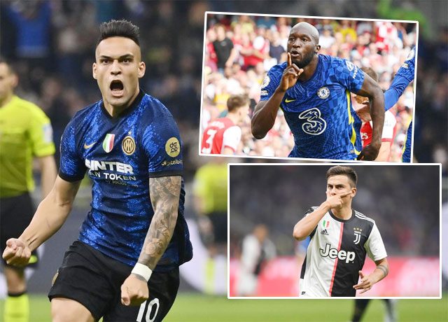 Lautaro (ảnh lớn) kết hợp với Lukaku và Dybala sẽ tạo thành mũi “đinh ba” tấn công siêu hạng của Inter