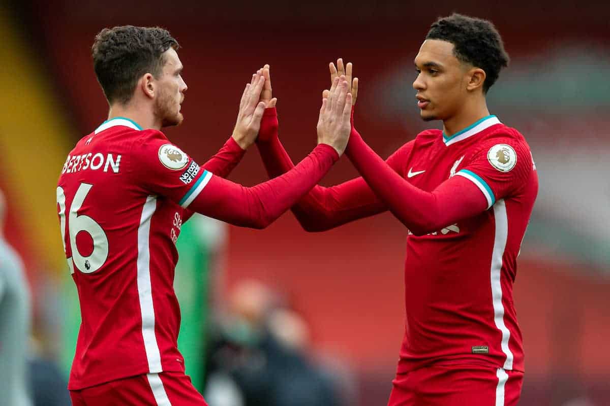 Alexander-Arnold và Robertson vẫn là những lựa chọn không thể thay thế ở hàng thủ Liverpool