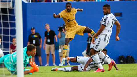 Dembele ghi cả 2 bàn cho Barca trong trận giao hữu với Juve sáng qua