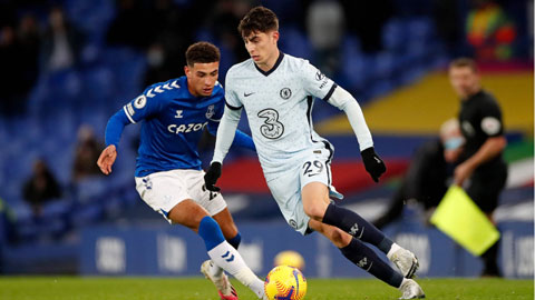 Havertz và các đồng đội khó giành trọn 3 điểm ngay trên sân của Everton