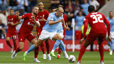 Haaland trong vòng vây các cầu thủ Liverpool