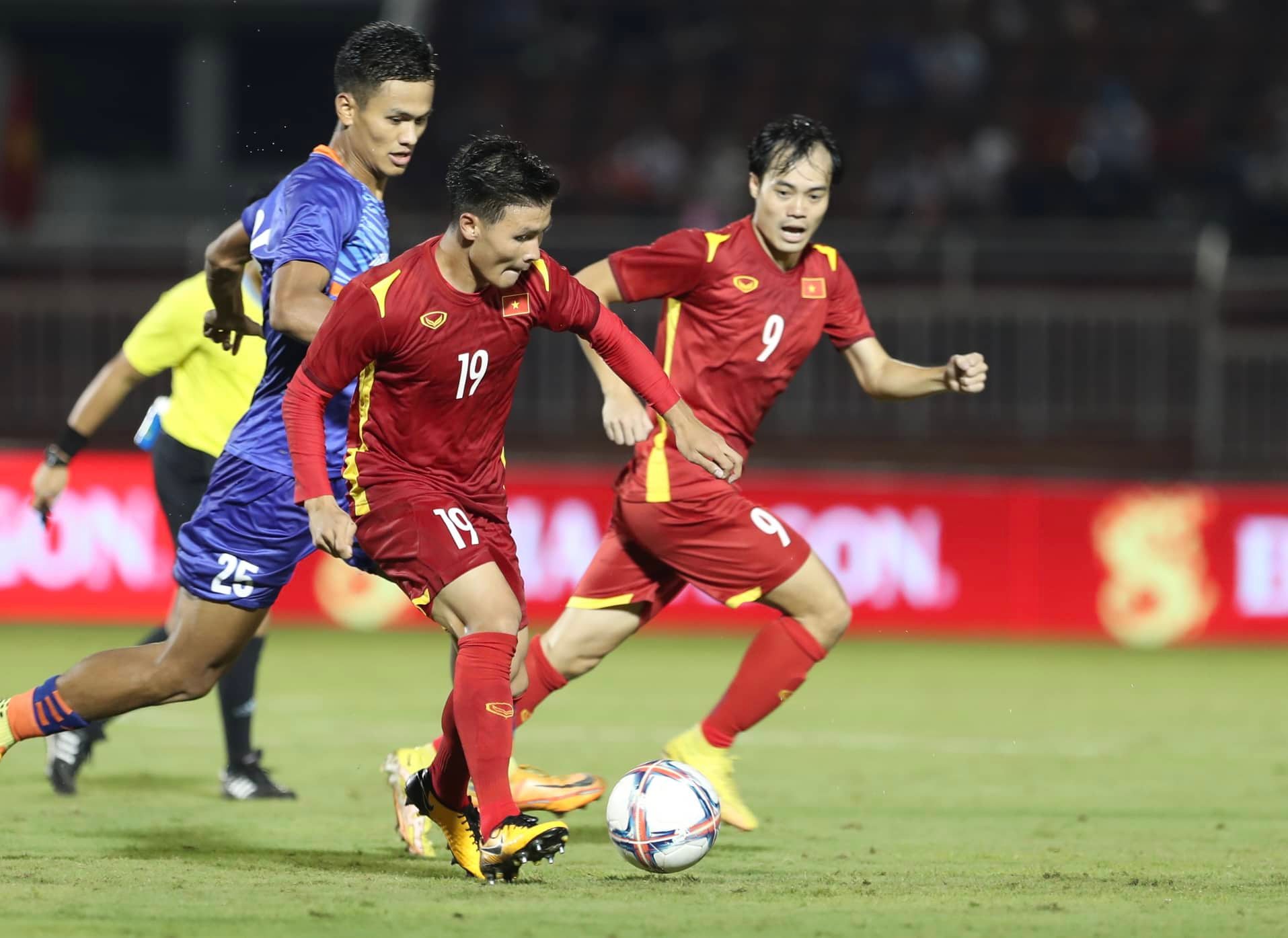 ĐT Việt Nam có chiến thắng đậm 3-0 trước Ấn Độ - Ảnh: VFF