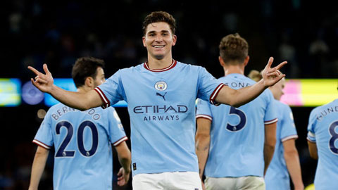 Alvarez ngày càng thể hiện được tài năng ở Man City