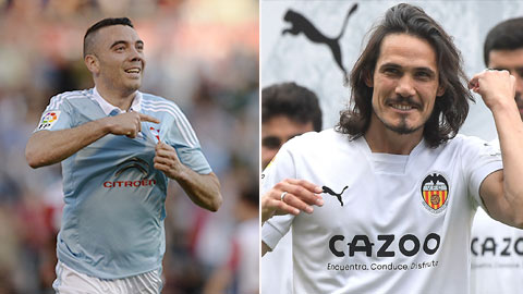 Valencia vs Celta Vigo: 'Gừng già' Cavani gặp 'tượng đài' Aspas