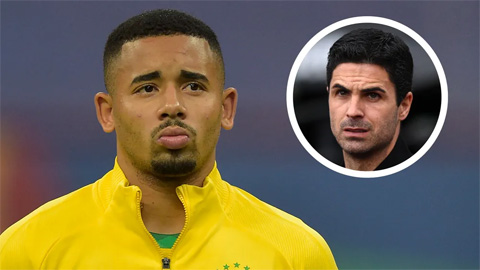 Arteta ca ngợi cách Jesus phản ứng với việc bị loại khỏi ĐT Brazil