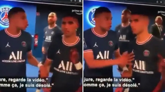 Mbappe mắng Hakimi xối xả vì không chuyền bóng cho mình