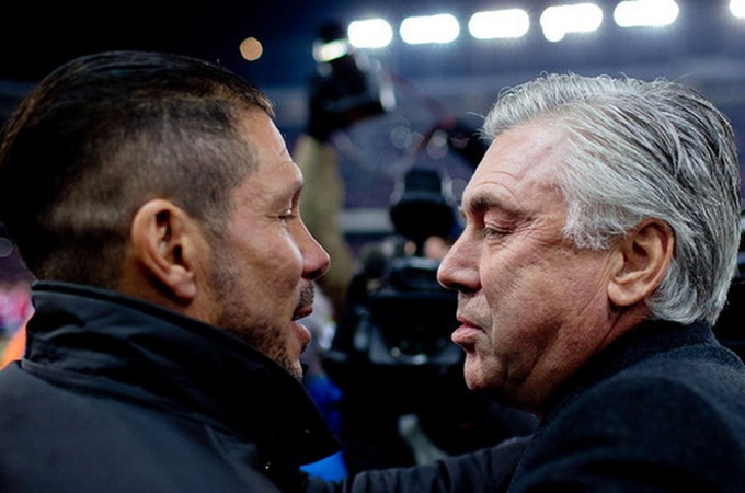 Simeone và Ancelotti đã có 17 lần đối đầu với nhau